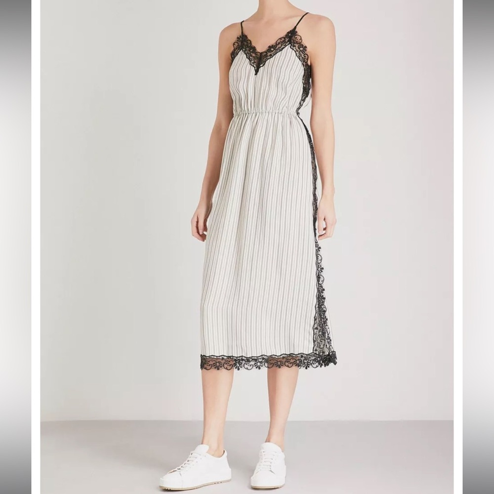 Sandro Slip dress with lace trim Sz 36/S
